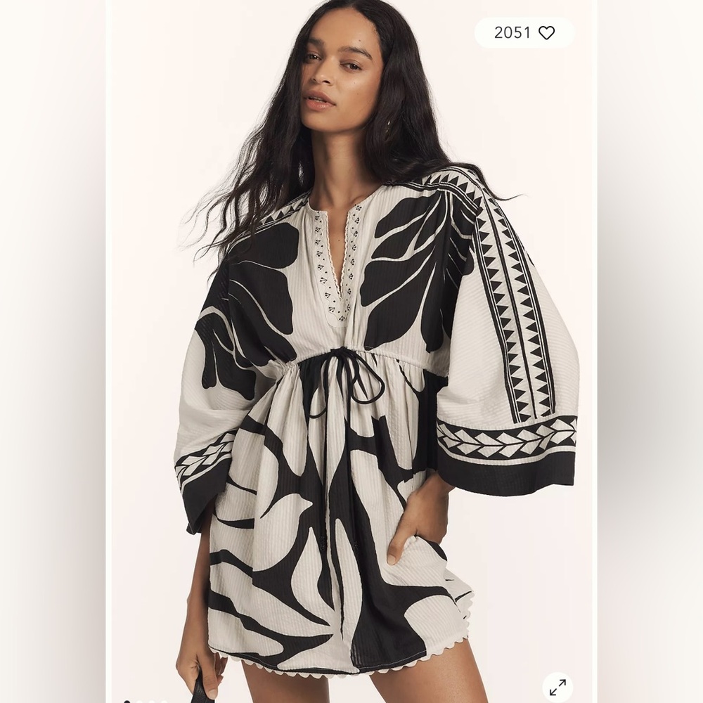 Conditions Apply by Anthropologie Rickrack Printed Kaftan